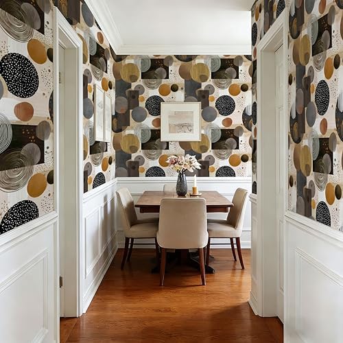 Modern Abstract Peel and Stick Wallpaper, Mid Century Geometric Wallpaper - Image 3