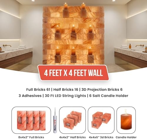 3D 4x4 Himalayan Salt Wall Panel Kit - Image 2