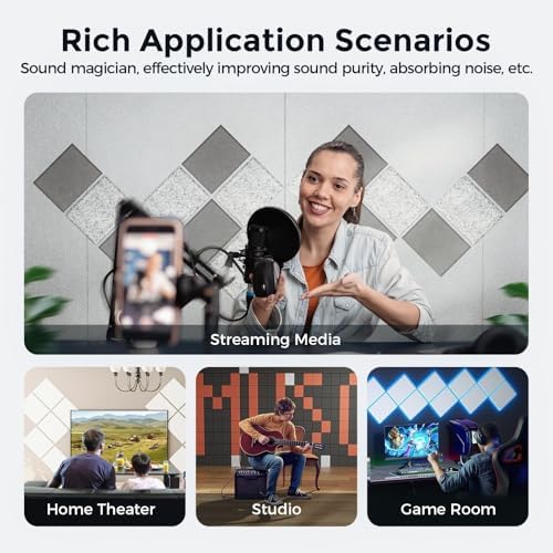 12 Pack Self-Adhesive Acoustic Panels, 2nd Generation Sound Absorbing Panel - Image 6