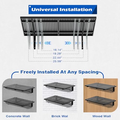 YOLENY 2Pack 2x3FT Heavy Duty Garage Wall Shelving, 500 lbs Load Capacity - Image 4