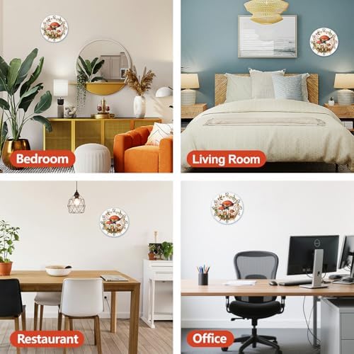 peacoblue Mushroom Forest Wall Clocks Battery Operated - Image 6