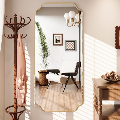 Kelly Miller 30"x70" Gold Foil Scalloped Decorative Full Length Mirror by KellyMiller