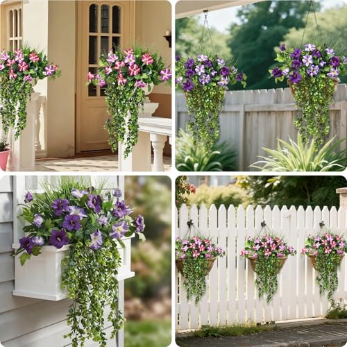 Waipfaru 4Pcs Fake Hanging Plants 2.7FT Fake Plants Fake Vines Greenery - Image 6