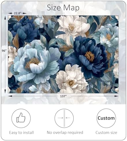 Bormia Floral Peel and Stick Wallpaper Peony Flower Wall Murals - Image 4