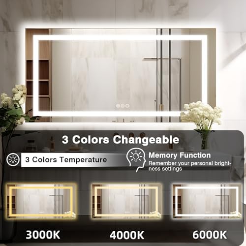 EchosLife 72"x40" Large LED Bathroom Mirror - Image 5
