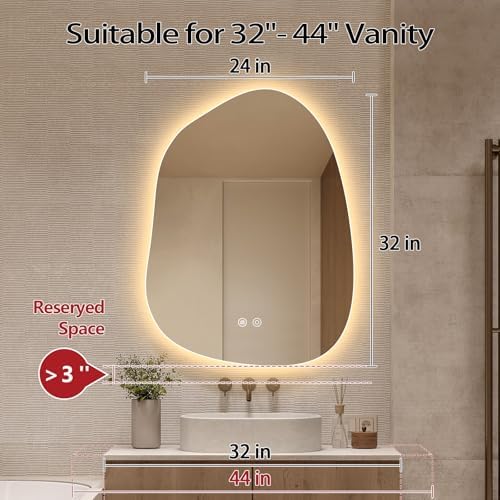 Niccy Irregular LED Bathroom Mirrors, Backlit Vanity Mirror - Image 2
