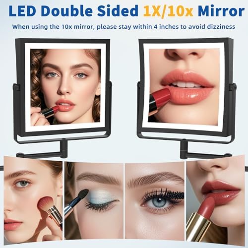 Ruacq Wall Mounted Makeup Mirror - Image 5