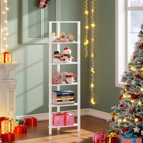 TUTOTAK 6-Tier Corner Bookshelf, Corner Shelf - Image 3