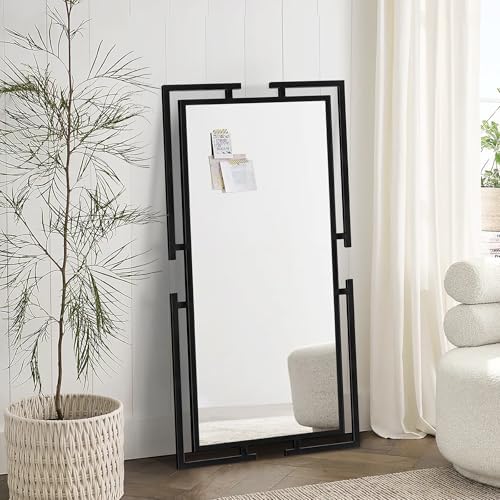 Large Mirror Wall Decor, 46.5"x23" Black Mirror by AutdotWallMirrors