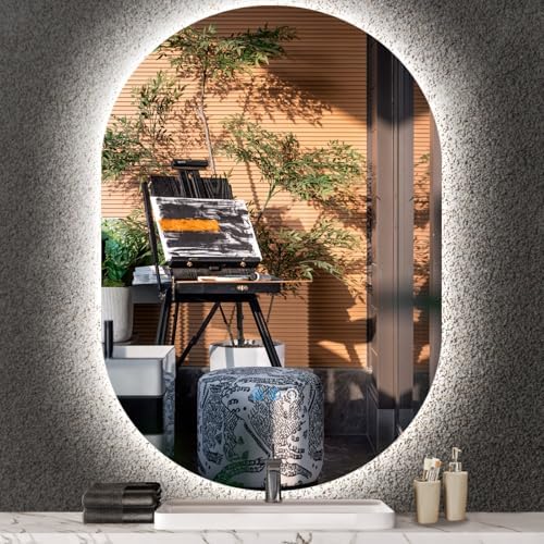 THEKLA 30 x 40 Inch Oval Lighted Vanity Mirror by THEKLABATHROOMLEDMIRROR
