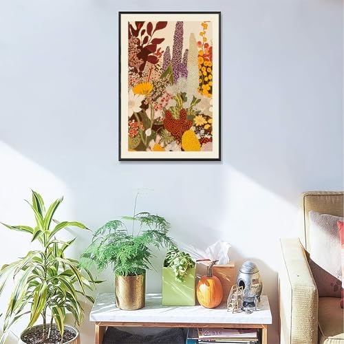 Retro Botanical Poster Abstract Wildflower Garden Canvas Wall Art Modern Nature - Image 5