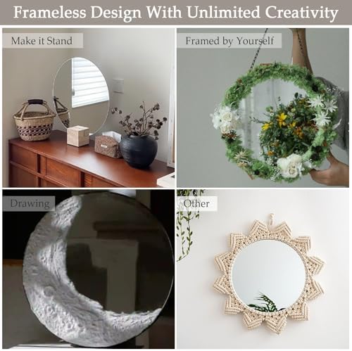 20'' Glass Round Mirror for Wall Decor, 2mm Circle Bathroom Mirror - Image 7