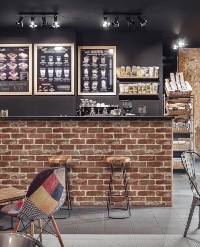 Hopeak Red Brick Wallpaper, Self-Adhesive Peel and Stick Waterproof and - Image 4
