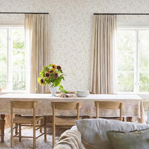 Peel and Stick Wallpaper for Nursery Beige Cherry Blossom Waterproof - Image 4