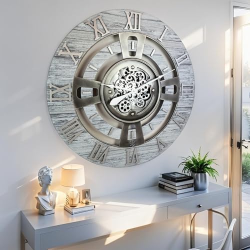 ImprovingLife The Gears Clock Real Moving Gear Wall Clock England Line) - Image 4