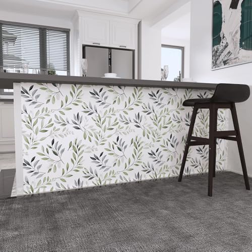 Danodoi Sage Green Vintage Leaf Peel and Stick Wallpaper 17.5" x 787" - Image 4