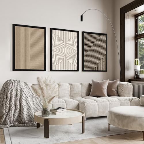 Boho Modern Wall Art Pictures Neutral Abstract Canvas Wall Decor Minimalist - Image 4