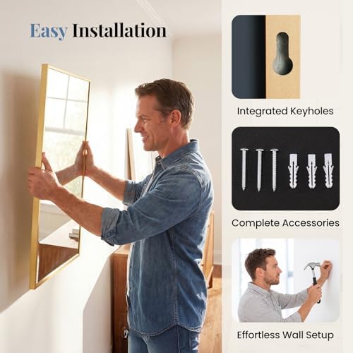 DUMOS 30"x40" Rectangle Wall Mirror, Bathroom Mirrors - Image 5