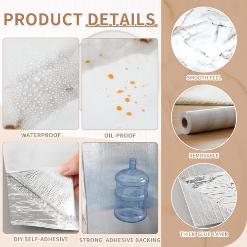 Hahafelt PVC Marble Peel and Stick Wall Panels, Living Rooms, TV Walls - Image 2