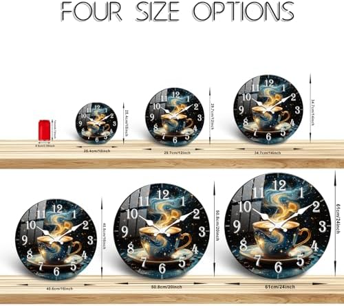 Retro Wall Clock with Coffee Cup Design - Image 5
