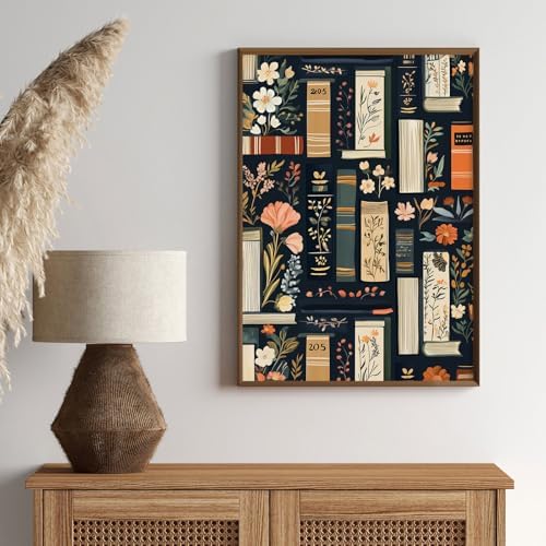 ZHGYGBN Boho Botanical Wall Art Floral Bookshelf Poster 12x16 Inch Unframed - Image 5