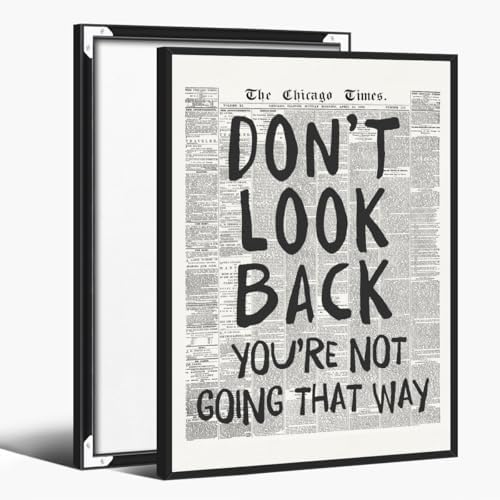 Black and White Retro Newspaper Wall Art Trendy Inspirational Quote Poster by Unknown