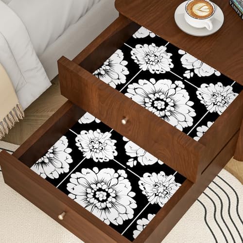 BOKEBEVE Boho Floral Peel and Stick Wallpaper Black White 17.5 x 393.5In - Image 6