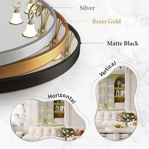 Bathroom Mirror for Over Sink-Silver Home Decor Wall Mirror 26"x 46" Single - Image 5