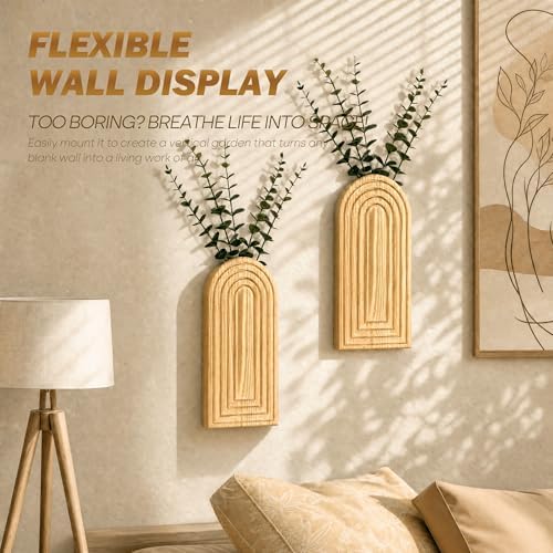 EOSAHR Wall Vase: Wall Planter for Indoor Plants & Fake Flowers, WarmYellow - Image 5