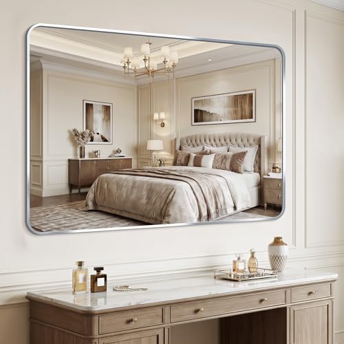Bathroom Mirror, 30X48 Inch Black Metal Framed Mirror - Image 4