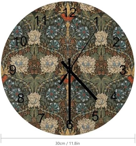 William Morris Wall Clock, Vintage Art Garden Plants Herbs Flower Wall Clocks - Image 2
