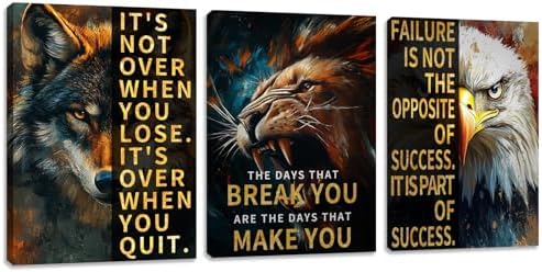 3 Panel Print Canvas Wall Art Motivational Office Wall Decor Painting by Yetaryy
