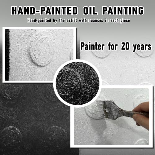 HUBOSKN Black And White Abstract Wall Art - Image 3