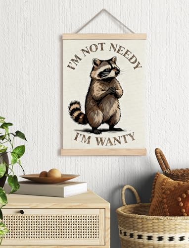 Foritho Funny Raccoon Poster Wall Art Framed, I'm Not Needy I'm Wanty Sarcastic - Image 2