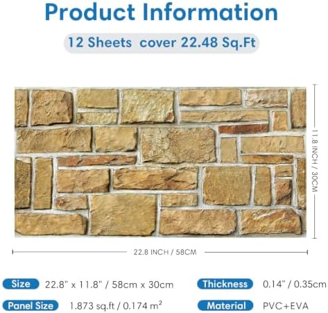 COMSTICKC 3D Peel and Stick Faux Stone Wall Panels - Image 5