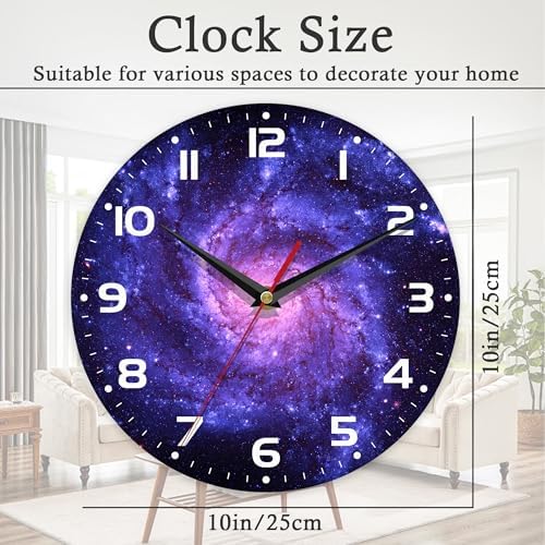 Wall Clock, 10 Inch Silent Non-Ticking Home Kitchen Decor, Battery Operated - Image 2