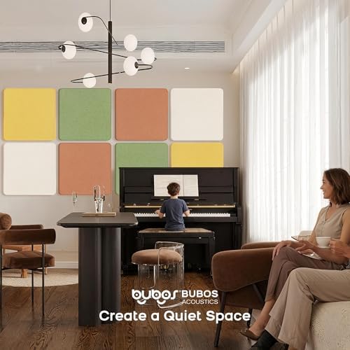 BUBOS 4-Pack Fabric Acoustic Panels 23.6"x23.6"x1", Decor Soundproof Panel - Image 6