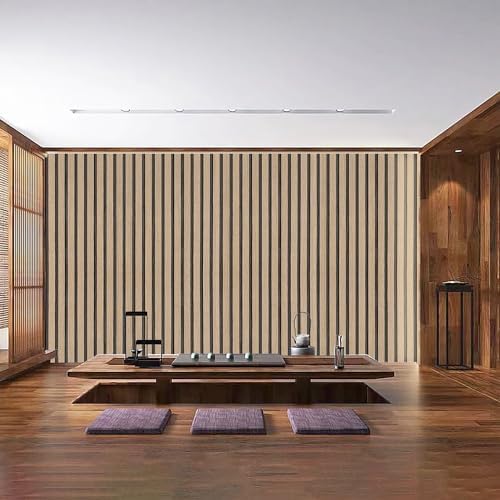 Wood Slat Peel and Stick Wallpaper 23.6"x120" Extra Wide Brown Vinyl Faux Wood - Image 6