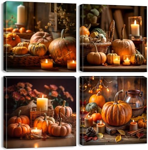 Fall Wall Art Pumpkin Wall Decor Autumn Harvest Picture Rustic Farmhouse by BLBORLINART