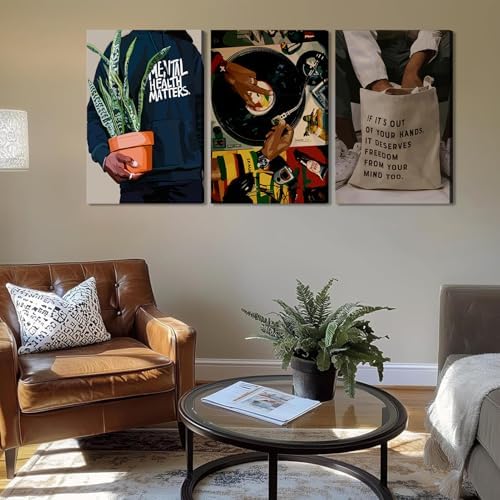 Patto Black Men Canvas Wall Art Set of 3 Fashion African American Black Man - Image 3
