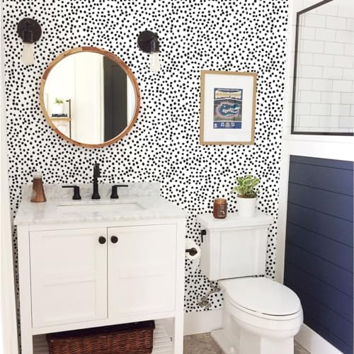 Jeweluck Peel and Stick Wallpaper Polka Dot Wallpaper 17.7” x236.2” - Image 6