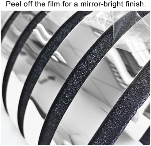 Mirror Striped Peel and Stick Wallpaper 6mm Thick 3D Silver Wall Decor Stripe - Image 6