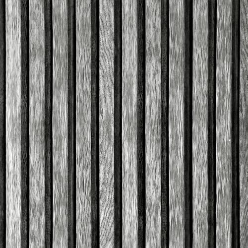 Yun-aeon Natural Wood Peel and Stick Wallpaper Grey Wood Slats by YUN-aeonPeelandStickWall