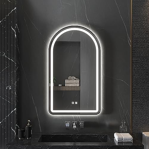 Arched Bathroom Mirror 20"x28", LED Tempered Glass - Image 2