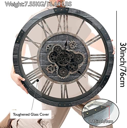 30" Large Moving Gears Wall Clock - Image 5