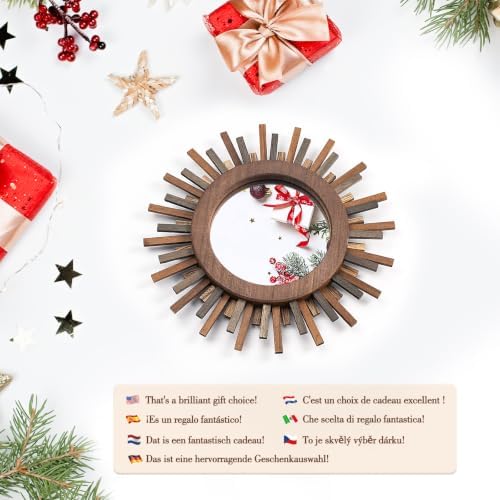 12 Inch Boho Sunburst Mirror, Decorative Rustic Farmhouse Wall Decor - Image 5