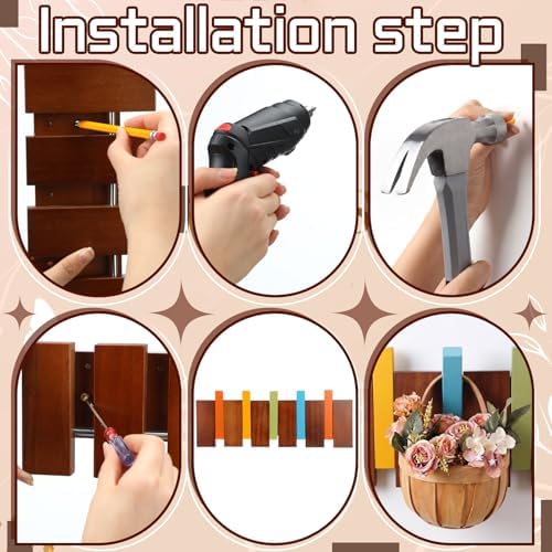 Youyole 5 Hooks Wood Coat Rack Wall Mount Piano Hideaway Coat Hooks - Image 4