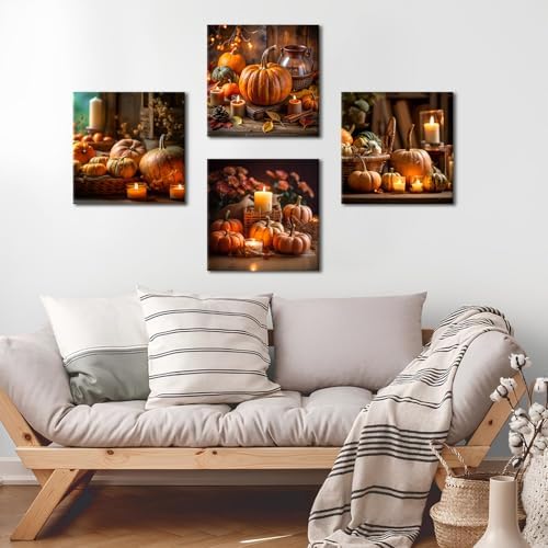 Fall Wall Art Fall Pumpkin Canvas Pictures Bathroom Autumn Decor Thanksgiving - Image 5