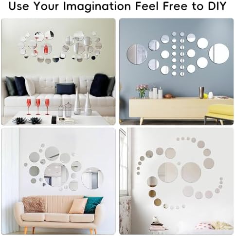 32 Pcs Acrylic Mirror Wall Stickers, Removable Wall Decal Mirror Set, Bathroom - Image 4