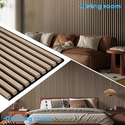 Art3d 108 x 12 in 3D Fluted Soundproof Wood Slat Wall Panel - Image 3